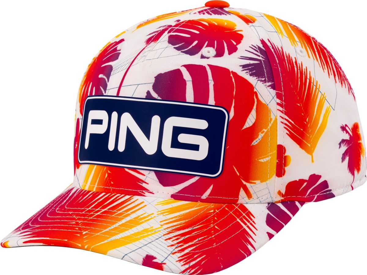 PING Electric Sunset Collection Tour Snapback Men's Golf Hat 2025 - White