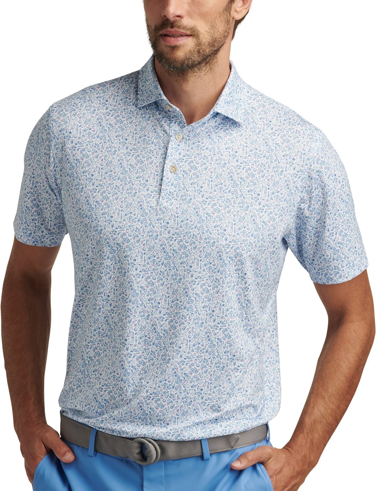 Peter Millar Bar For The Course Performance Jersey Men's Golf Polo - White, Size: Large