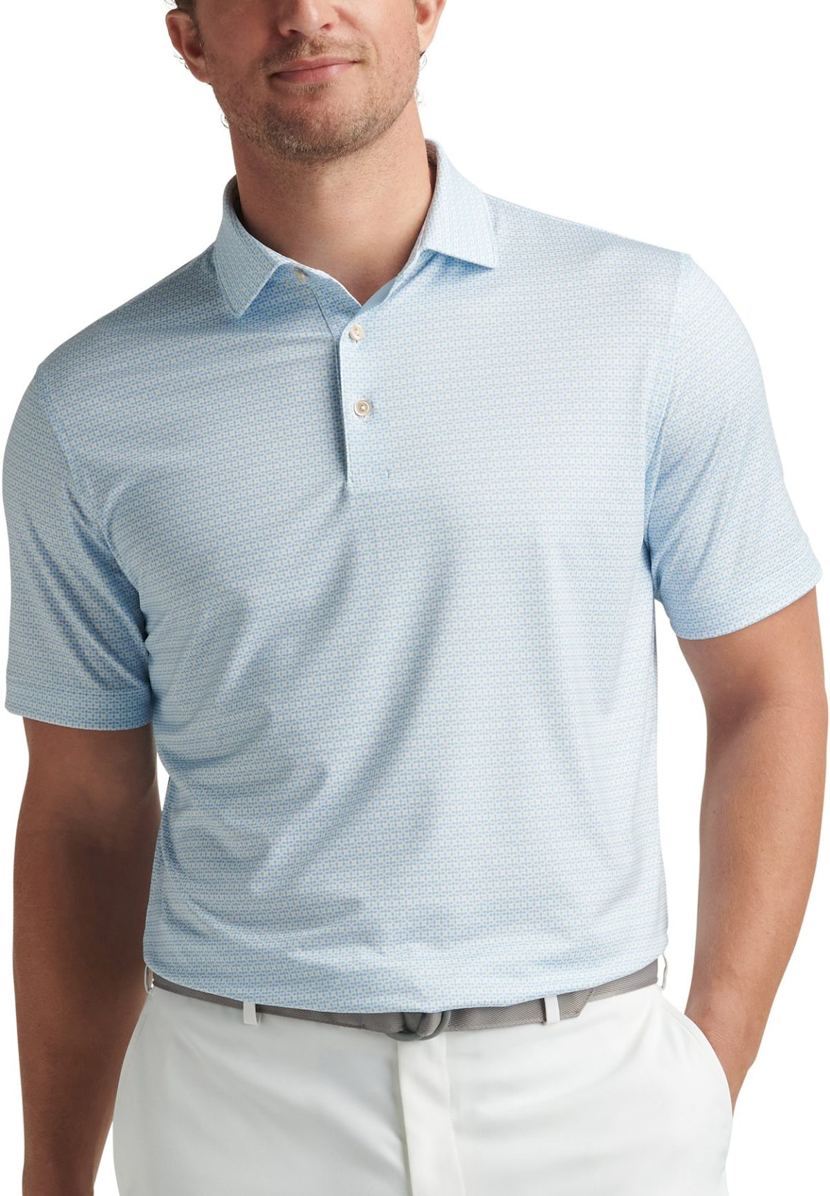 Peter Millar Vega Performance Jersey Men's Golf Polo - White, Size: Large