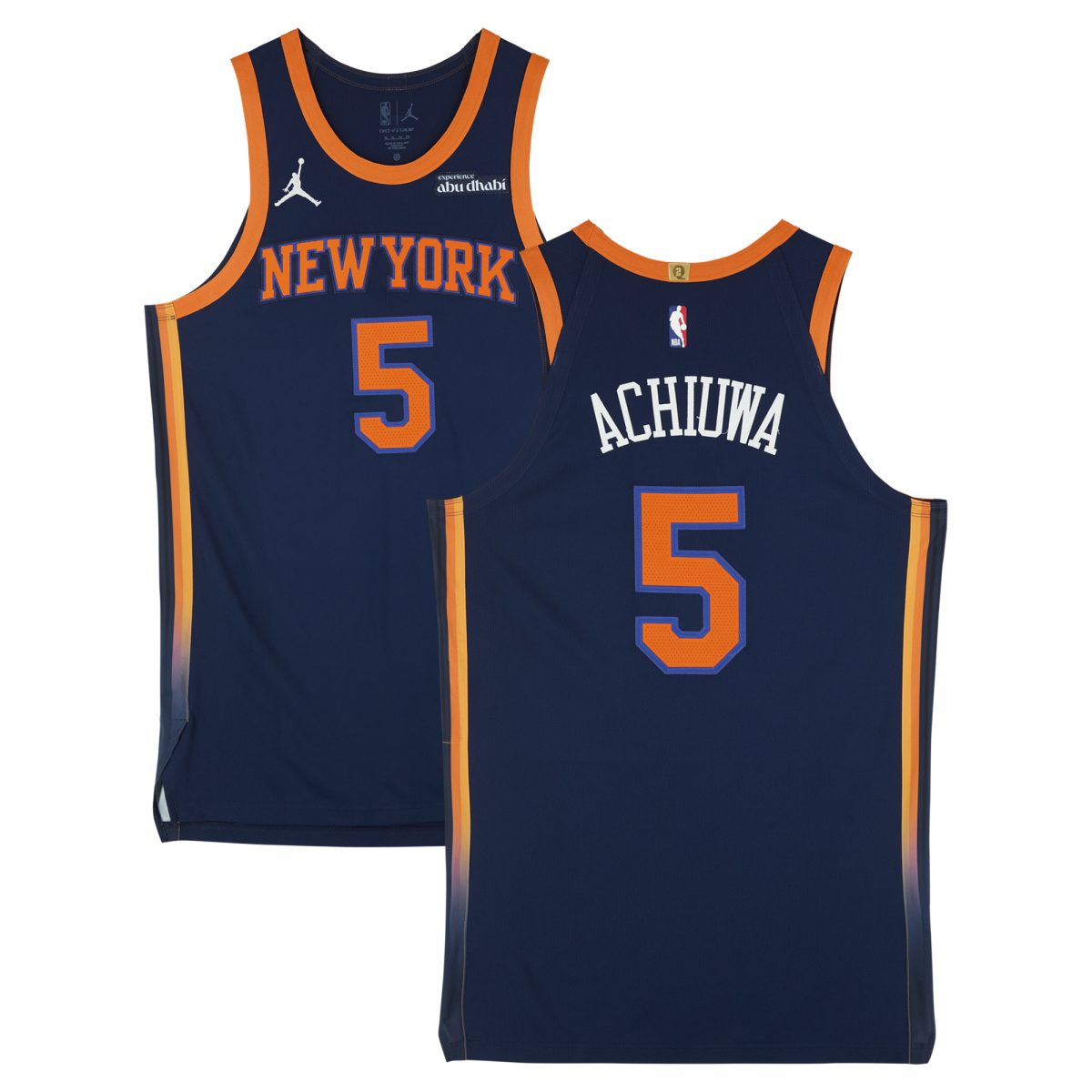 Precious Achiuwa New York Knicks Game-Used #5 Navy Nike Statement Edition Jersey vs. Philadelphia 76ers on February 26, 2025 - Size 50+4