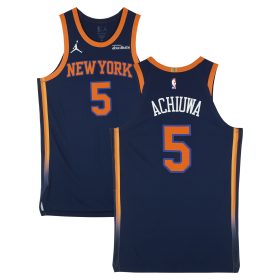 Precious Achiuwa New York Knicks Game-Used #5 Navy Nike Statement Edition Jersey vs. Philadelphia 76ers on February 26, 2025 - Size 50+4