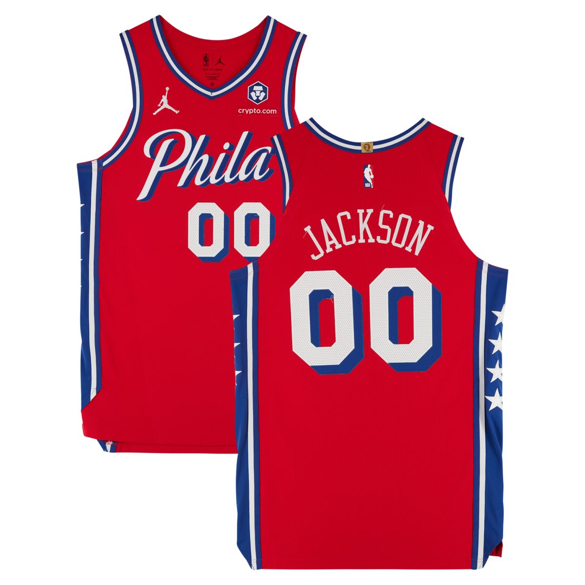 Reggie Jackson Philadelphia 76ers Game-Used #00 Red Jersey vs. New Orleans Pelicans on January 10, 2025 - Size 48+4