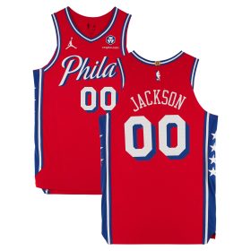 Reggie Jackson Philadelphia 76ers Game-Used #00 Red Jersey vs. New Orleans Pelicans on January 10, 2025 - Size 48+4