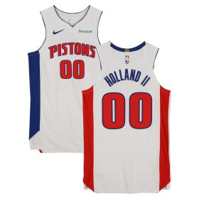 Ron Holland II Detroit Pistons Game-Used #00 White Jersey vs. Houston Rockets on November 10, 2024 - Size 48+4