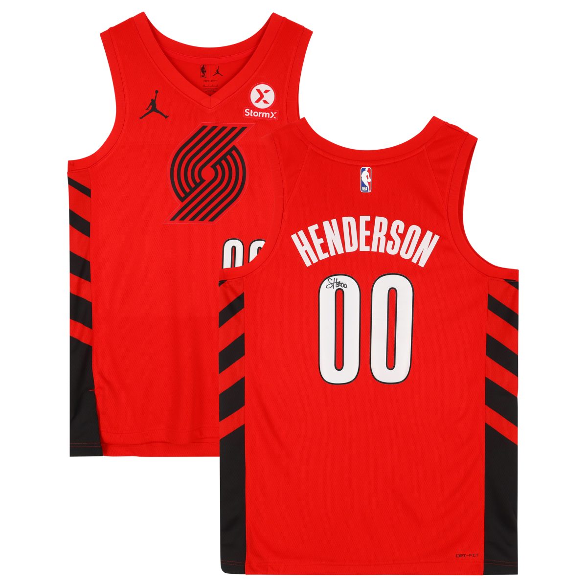 Scoot Henderson Portland Trail Blazers Autographed Red Jordan Brand Swingman Jersey