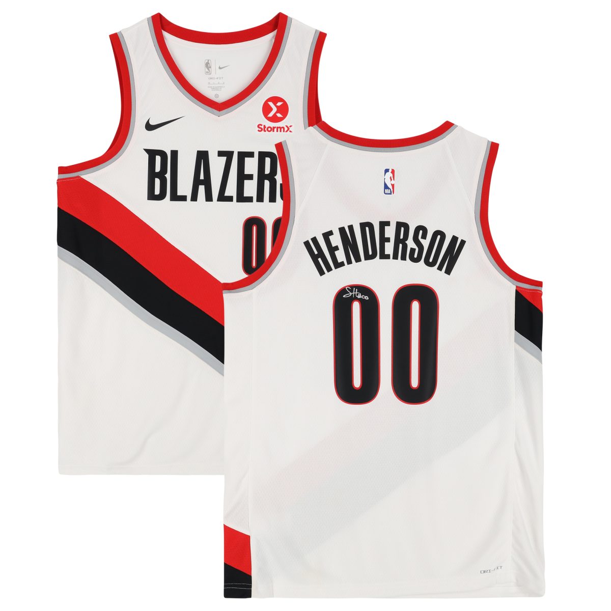 Scoot Henderson Portland Trail Blazers Autographed White Nike Swingman Jersey