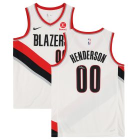 Scoot Henderson Portland Trail Blazers Autographed White Nike Swingman Jersey