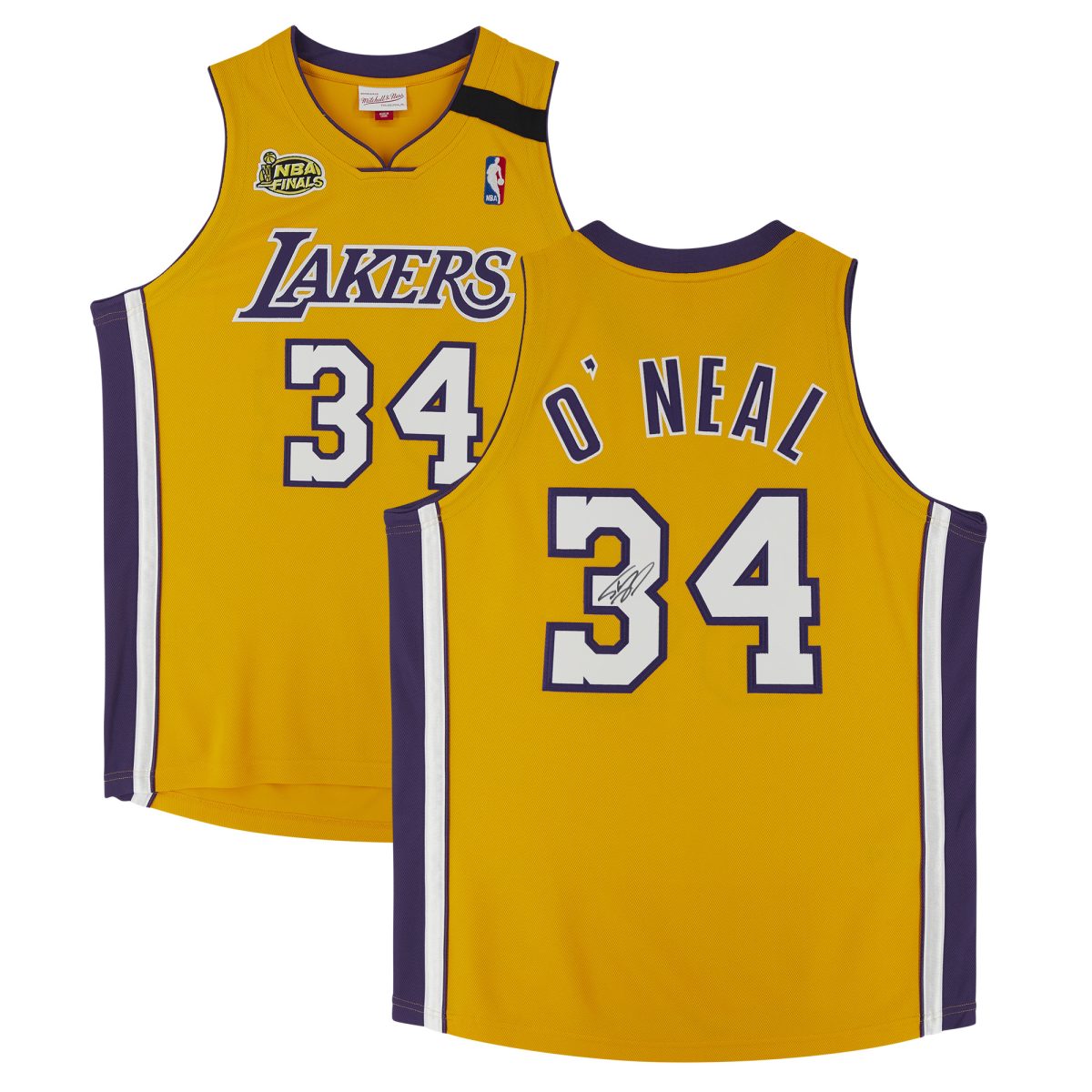 Shaquille O'Neal Los Angeles Lakers Autographed 2000 NBA Finals Patch Mitchell & Ness Authentic Jersey