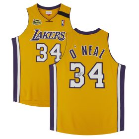 Shaquille O'Neal Los Angeles Lakers Autographed 2000 NBA Finals Patch Mitchell & Ness Authentic Jersey