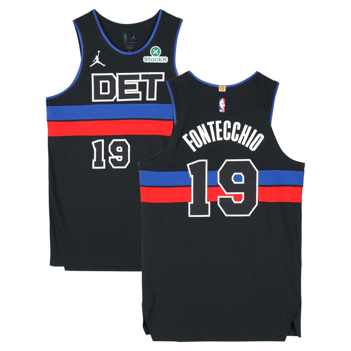 Simone Fontecchio Detroit Pistons Player-Issued #19 Black Jordan Brand Jersey from the 2024-25 NBA Season - Size 50+4