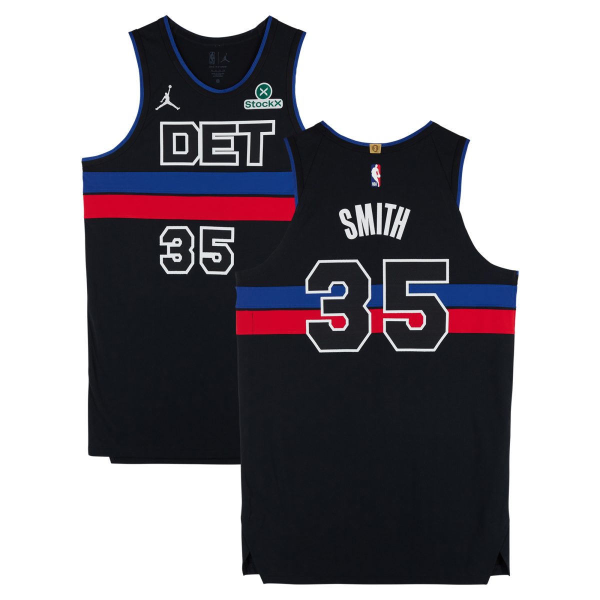 Tolu Smith Detroit Pistons Player-Issued #35 Black Jordan Brand Jersey from the 2024-25 NBA Season - Size 52+6