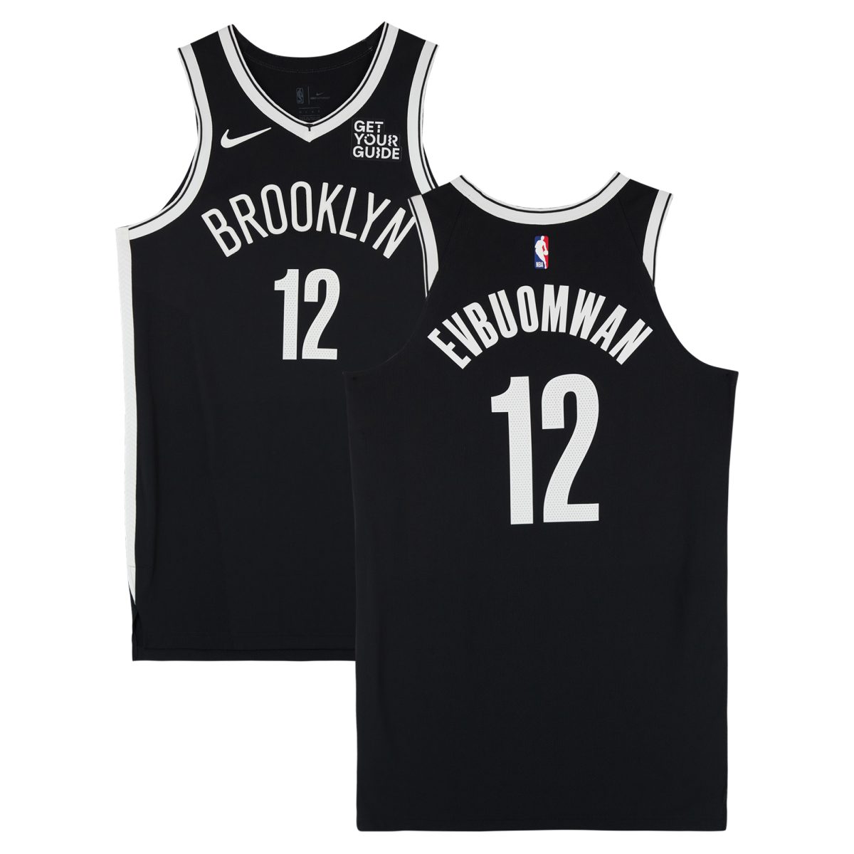 Tosan Evbuomwan Brooklyn Nets Game-Used #12 Black Nike Jersey vs. Charlotte Hornets on January 29, 2025 - Size 48+4