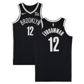 Tosan Evbuomwan Brooklyn Nets Game-Used #12 Black Nike Jersey vs. Charlotte Hornets on January 29, 2025 - Size 48+4