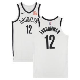 Tosan Evbuomwan Brooklyn Nets Game-Used #12 White Nike Jersey vs. Houston Rockets on February 1, 2025 - Size 48+4