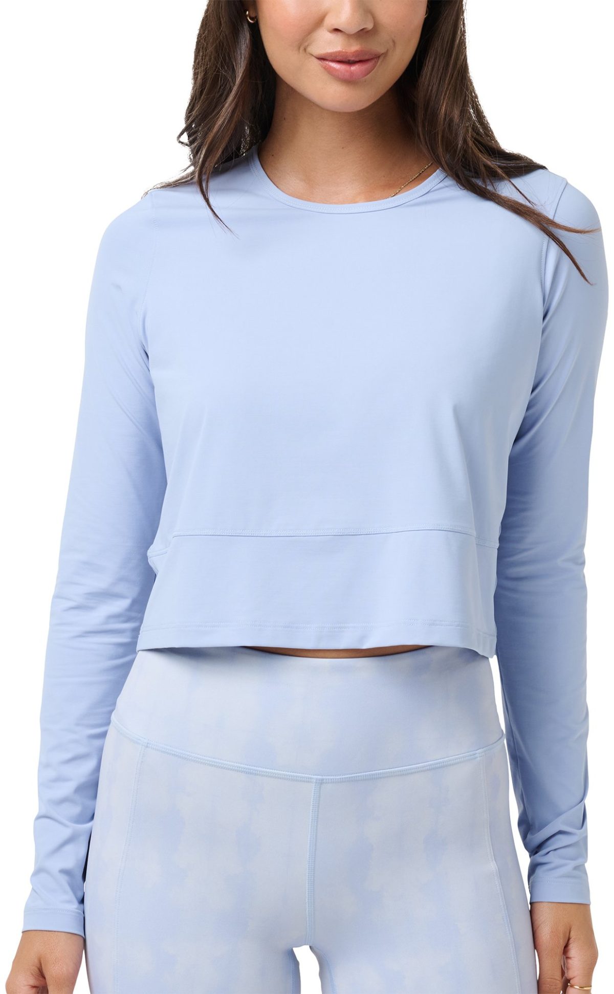 TravisMathew Womens Moveknit Solstice Long Sleeve Golf Top - Blue, Size: Large