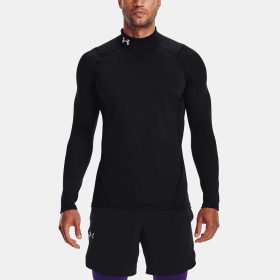 Under Armour ColdGear Fitted Mock Men's Running Apparel Black, Size Small