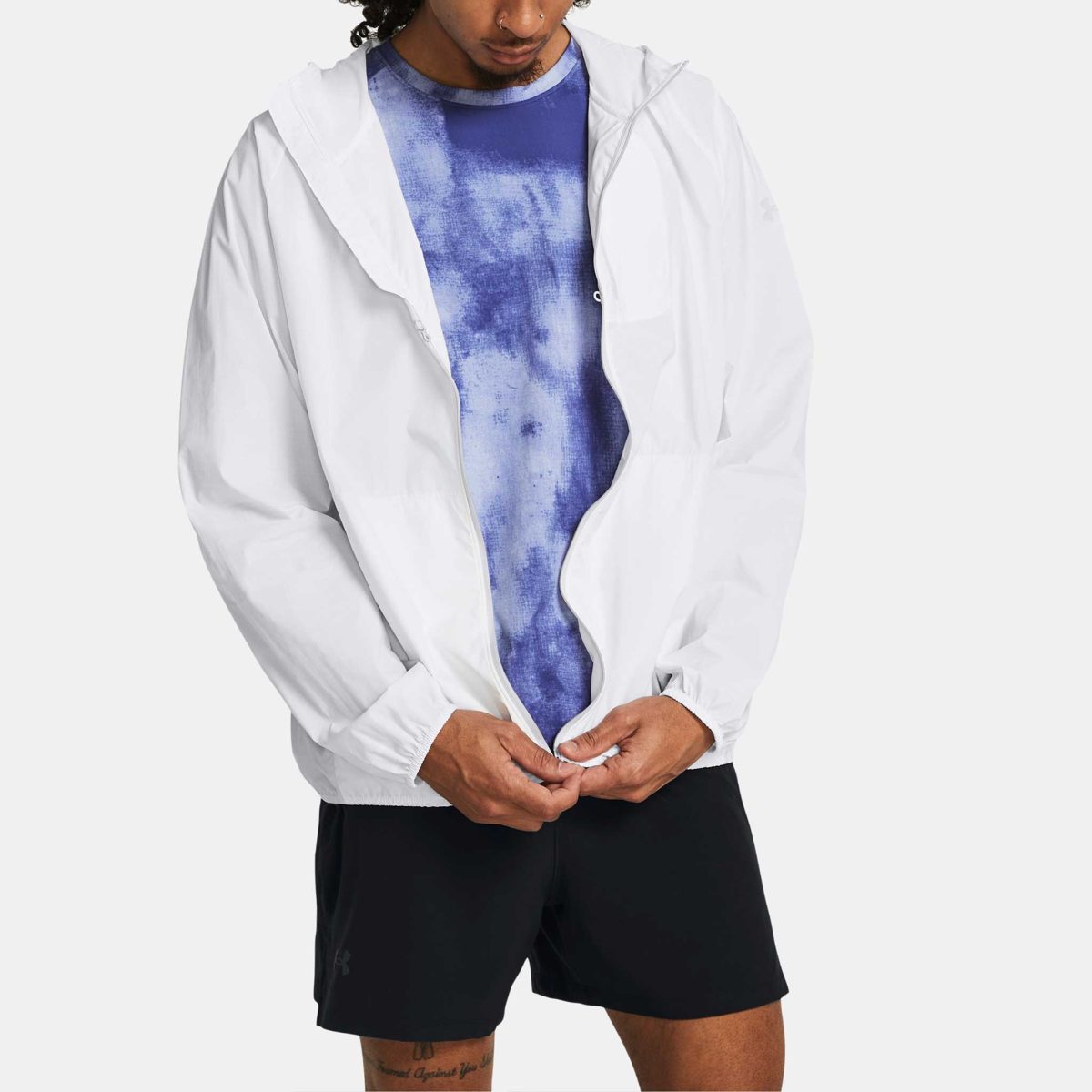 Under Armour Launch Lightweight Jacket Men's Running Apparel White/Distant Gray/Halo Gray, Size Large