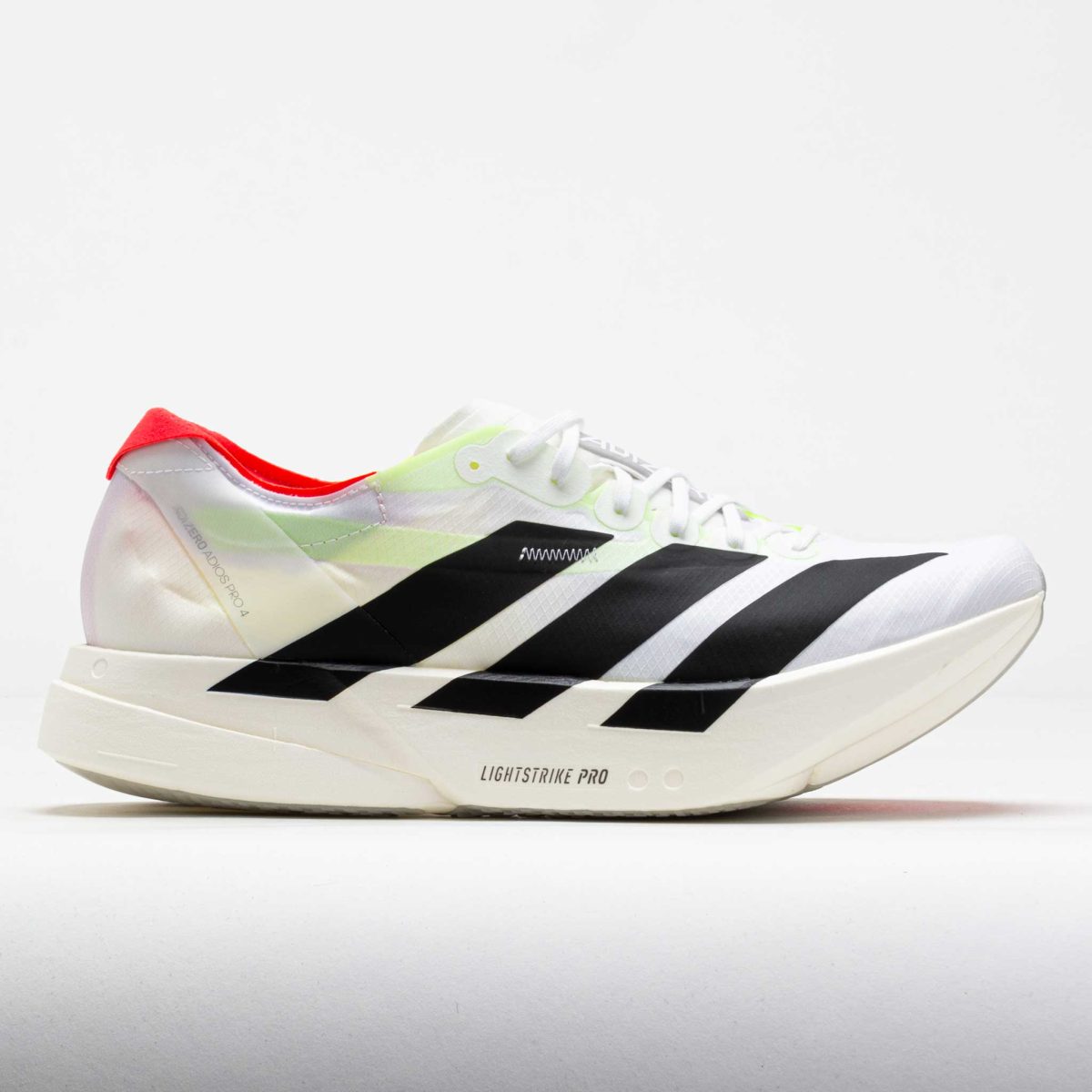 adidas Adizero Adios Pro 4 Men's Running Shoes White/Black/Silver Metallic Size 13 Width D - Medium