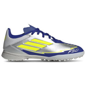 adidas Boys adidas F50 League x Messi Turf - Boys' Grade School Soccer Shoes Solar Yellow/Lucid Blue/Silver Metallic Size 1.0