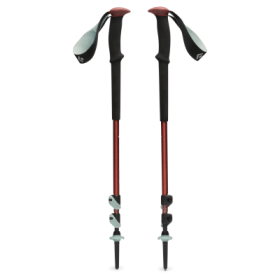 Black Diamond Trail Adjustable Trekking Poles with Variwidth Plush Strap - Iron Red