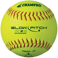 Champro CSB20Y 12" ASA Leather Slowpitch Softball - 1 Dozen Size 12in
