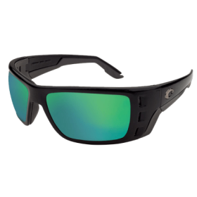 Costa Del Mar Permit 580G Glass Polarized Sunglasses - Matte Black/Green Mirror - X-Large