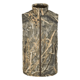 Drake Waterfowl LST Double Down Full-Zip Layering Vest for Men - Mossy Oak Shadow Grass Habitat - M