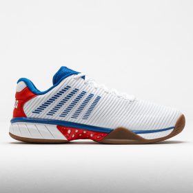 K-Swiss Hypercourt Express 2 Indoor Men's Indoor, Squash, Racquetball Shoes Bright White/High Risk Red Size 9.5 Width D - Medium