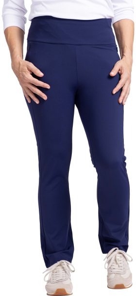 KINONA Womens Smooth Your Waist Crop Golf Pants - Blue, Size: X-Large