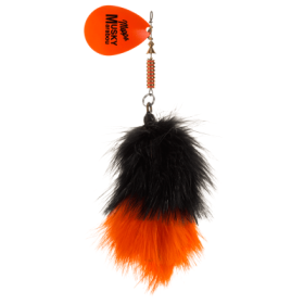 Mepps Musky Marabou Inline Spinnerbaits - Hot Orange-Black/Orange