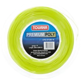 Tourna Premium Poly 17g Tennis String - Optic Yellow (Reel)