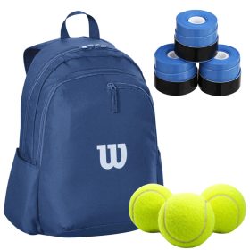 Wilson Advantage 2.5 Backpack (Navy) + 3 Blue Overgrips + 3 Tennis Balls