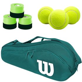 Wilson Advantage 2.5 Tennis Bag (Green) + 3 Green Overgrips + 3 Tennis Balls