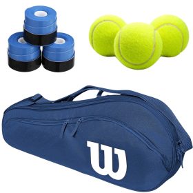 Wilson Advantage 2.5 Tennis Bag (Navy) + 3 Blue Overgrips + 3 Tennis Balls