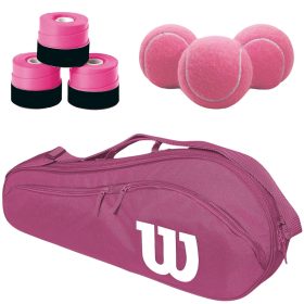 Wilson Advantage 2.5 Tennis Bag (Pink) + 3 Pink Overgrips + 3 Tennis Balls
