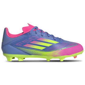 adidas Boys adidas F50 League FG - Boys' Grade School Soccer Shoes Blue Fusion/Lucid Lemon/Lucid Pink Size 3.5