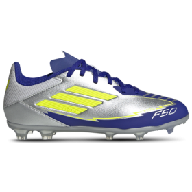 adidas Boys adidas F50 League x Messi FG/MG - Boys' Grade School Soccer Shoes Lucid Blue/Solar Yellow/Silver Metallic Size 1.0