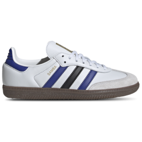 adidas Originals Boys adidas Originals Samba - Boys' Grade School Shoes Blue/Matte Gold/Crystal White Size 3.5