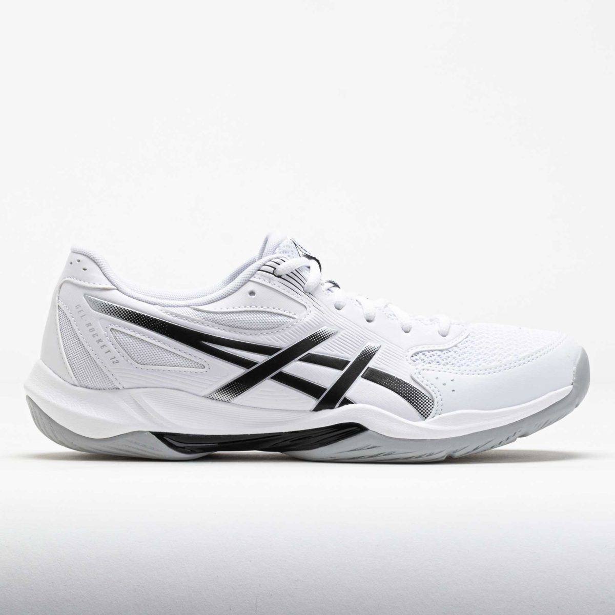 ASICS GEL-Rocket 12 Men's Indoor, Squash, Racquetball Shoes White/Black Size 9.5 Width EE - Wide