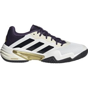 Adidas Men's Barricade 13 Tennis Shoes (White/Black/Plum)