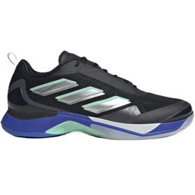Adidas Women's Avacourt Tennis Shoes (Core Black/Silver Metallic/Lucid Blue)