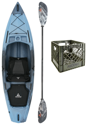 Ascend 10SI Sit-In Kayak Fishing Package - Slate Blue