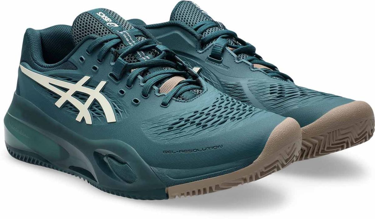 Asics Men's Gel-Resolution X Clay Tennis Shoes (Saxon Green/Birch)