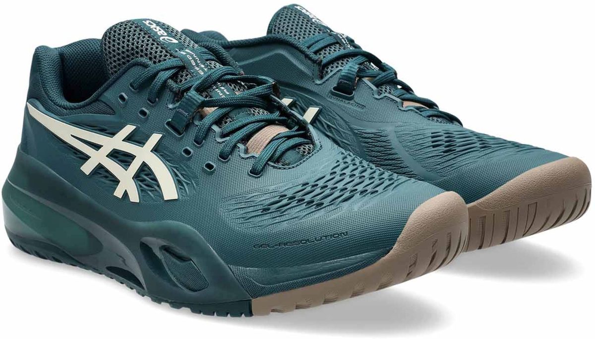 Asics Men's Gel-Resolution X Wide Tennis Shoes (Saxon Green/Birch)