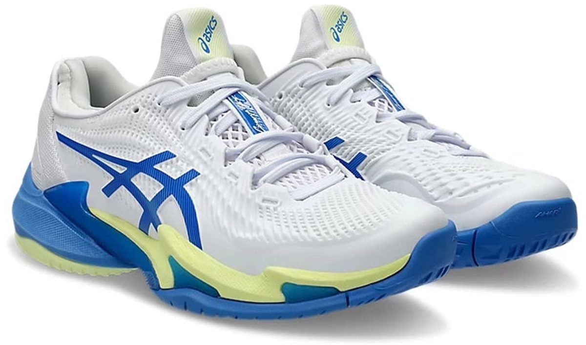 Asics Women's Court FF 3 Tennis Shoes (White/Illusion Blue)