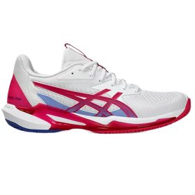 Asics Women's Solution Speed FF 3 Clay Tennis Shoes (White/Bright Rose)