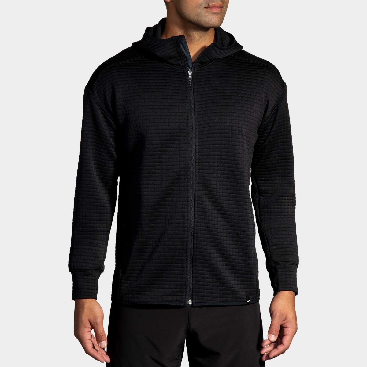 Brooks Activate Midweight Hoodie Men's Running Apparel Black, Size XL