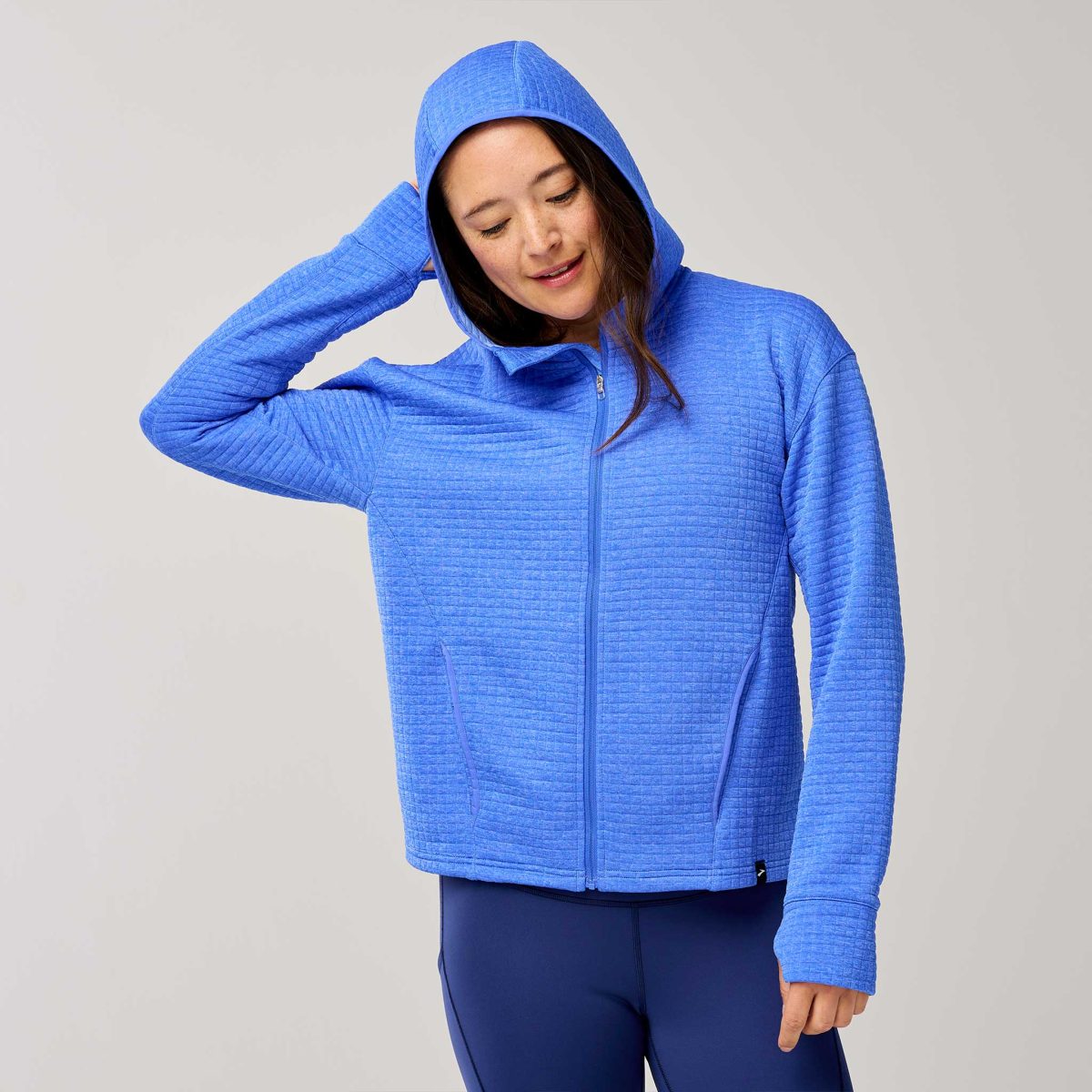 Brooks Activate Midweight Hoodie Women's Running Apparel Heather Bluebell, Size XL