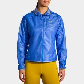 Brooks All Altitude Jacket Women's Running Apparel Bluetiful/Golden Hour, Size XXL