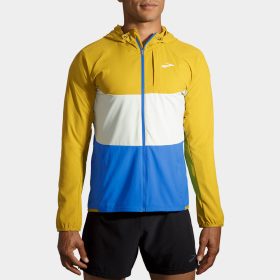 Brooks Canopy Jacket Men's Running Apparel Golden Hour/Honeydew, Size XXL